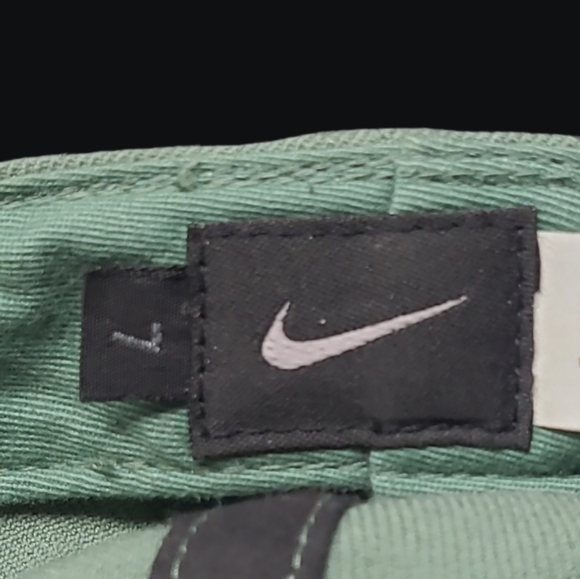 NIKE GREEN WOOL CAP WITH BLACK SWOOSH - FITTED SIZE-7 - Picture 8 of 10